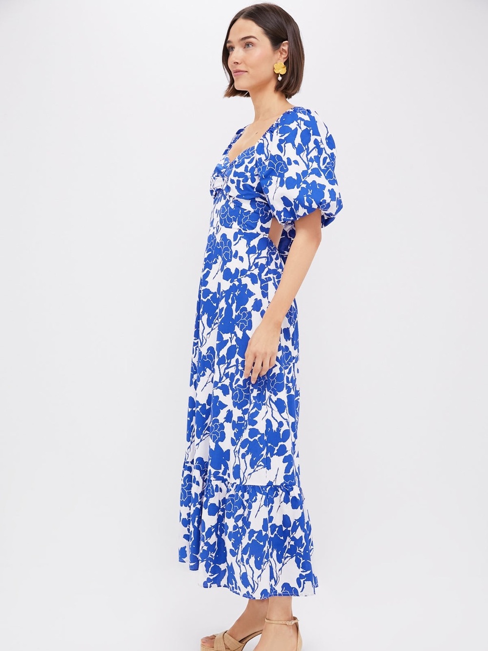 Tuckernuck Hyacinth House Blue Floral Seaport midi dress  size M NWT